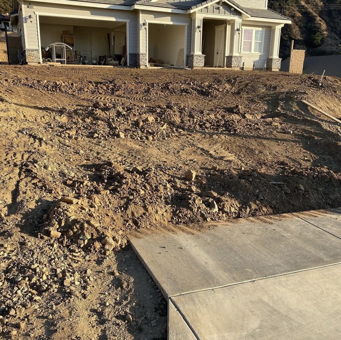 Lot graded and compacted before flatwork
